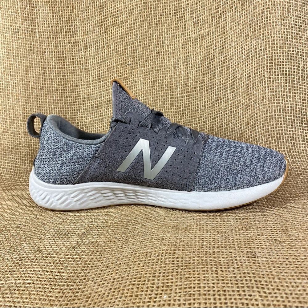 New balance fresh foam running shoes gray suede tan lite weight men’s size 9 - Picture 4 of 13
